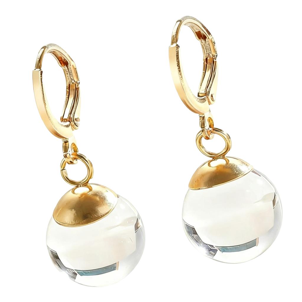Glass Earrings Spherical Shape Featuring Bubble Decoration for Her Any Occasion