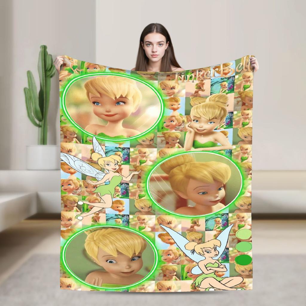 Tinker Bells Flannel Blankets Winter  Soft Warm Bedding Throws for Girls Boys Living Room Graphic Bedspread Sofa Bed Cover