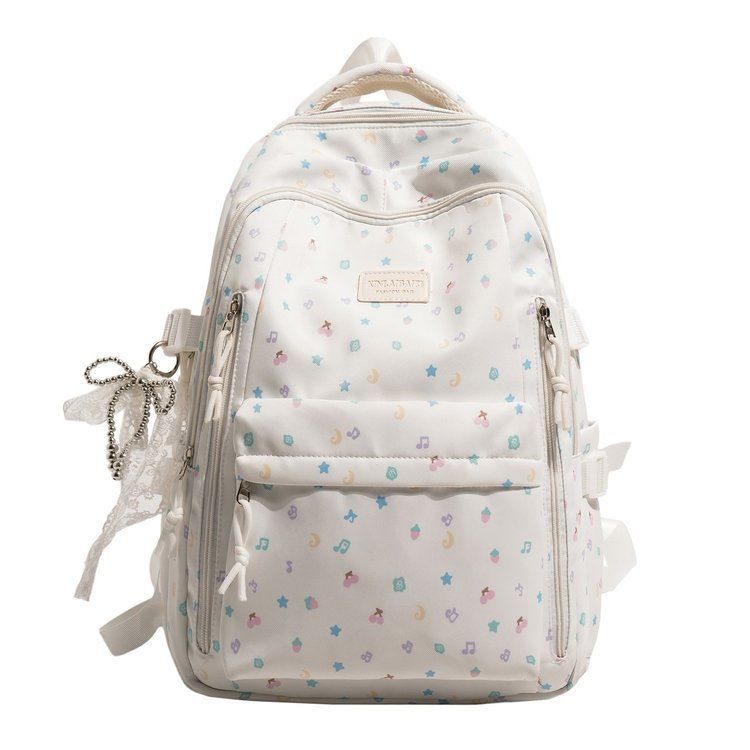 Schoolbag Ice Mist Soft Light Cartoon Cute Backpack Japanese Girl Gentle Healing Casual Versatile Lightweight Travel School Bag