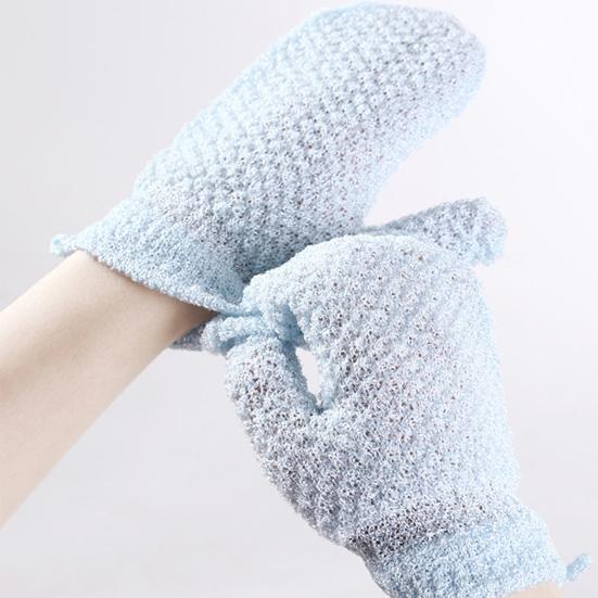 1 Pair Exfoliating Bath Scrub Gloves Double-Sided Design Gentle Deep Exfoliation Skin Care Scrubbing