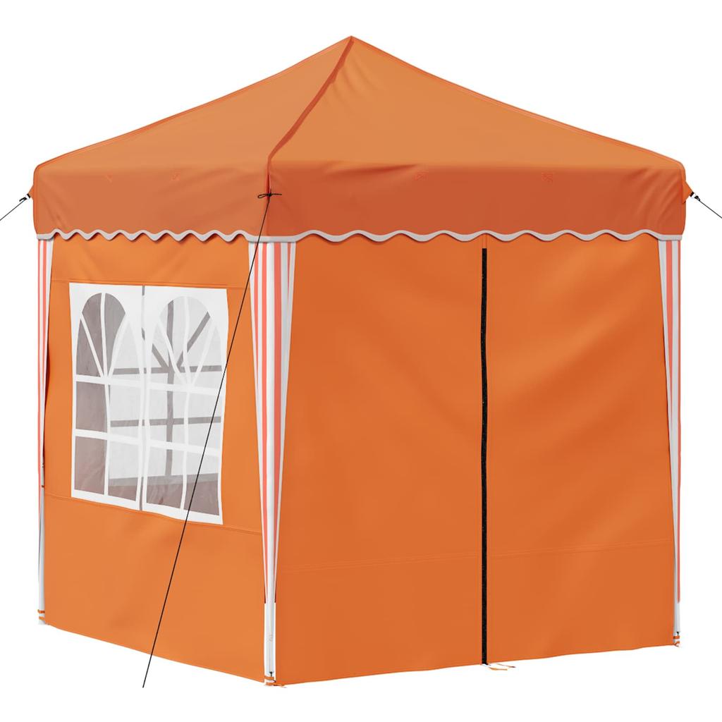 Pop Up Party Tent 195 X 195 X 245 Cm Orange Oxford Fabric