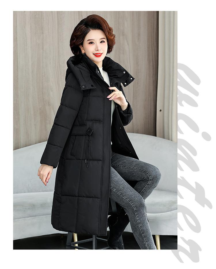 Podzimní a zimní dámské bundy pro ženy středního a staršího věku, dámské bundy slim střihu střední délky, zateplené, větruodolné
