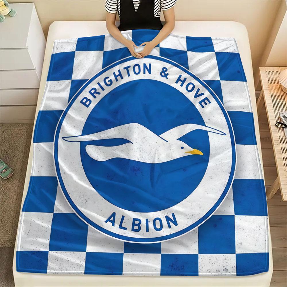 1PC Brighton & Hove Albion Patterned Flannel Blanket Suitable For All Seasons for Home Decor Warmth and Comfort Gifts Holiday Present