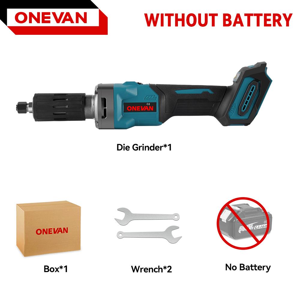 ONEVAN 2000W bürstenloser elektrischer Stabschleifer, 35000 U/min, 6 mm, kabellos, 4 Gänge, variable Schleif-Drehwerkzeuge für Makita 18-V-Akku