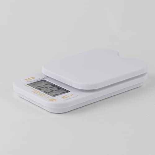 PEARL METAL Digital Kitchen Scale, 2.0 Kg Capacity, 0.1 G Increments, HAKARI D-6468, White