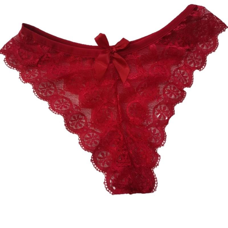 Sexy Lace Bow Thong Lingerie for Women - European & American Style