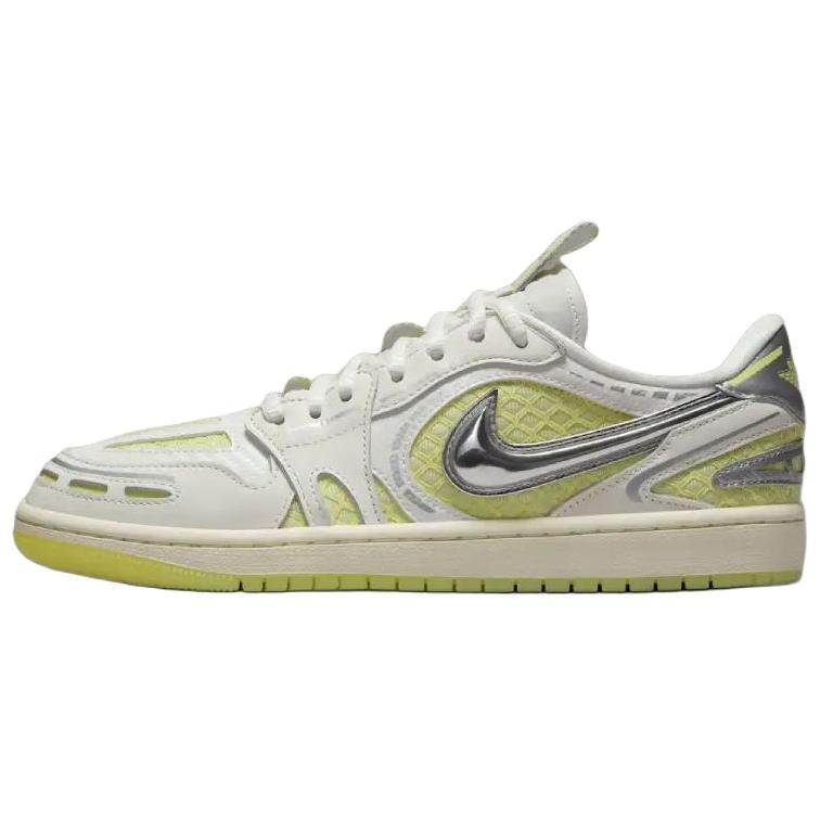 New Jordan Air Jordan 1 Abrasion Resistant Breathable Low Top Vintage Basketball Shoes Women's White Green HQ2186-130