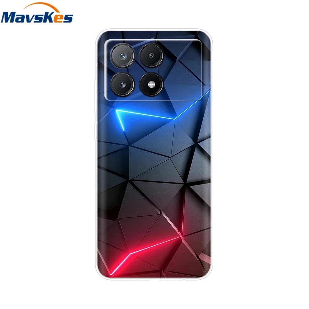 For Xiaomi Poco X6 Pro Case TPU Soft Painted Phone Cases For Xiomi Poco X6 PocoX6 Pro 5G Silicone Cover Flower Fundas Protective