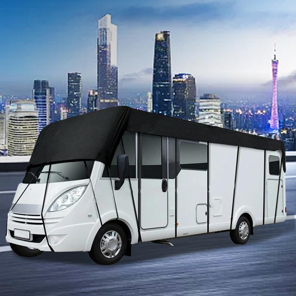 NEW Waterproof Upgraded RV Roof Cover Collapsible Tarpaulin Protective For RV Camper Travel Windproof Dustproof Sunshade