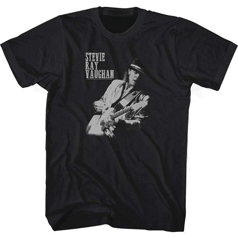 

1983 Texas Flood God of Guitar Stevie Ray Vaughan Vintage Men s Blockbuster T-Shirt Environmental Peace of Mind Uninhibited 3XL