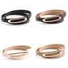 Women Thin Leather Belt With Elliptical Buckle For Jeans And Dresses Autumn Style