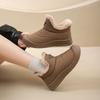 2025 Winter New Snow Boots One-pedal Thick-soled Heightening Piled Thickened Cotton Shoes Versatile Fashion Casual Short Boots