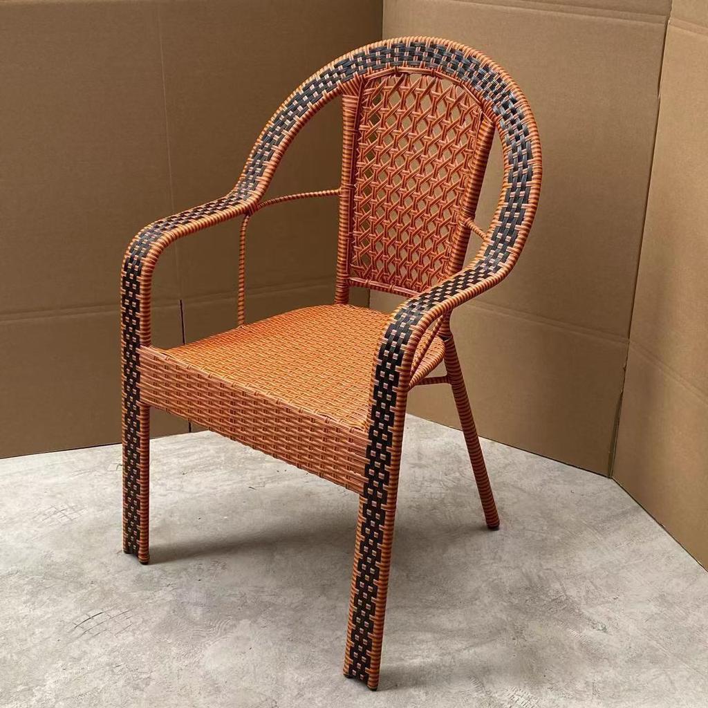 Ergonomic Rattan High-Back Chair for Elderly - Comfortable and Anti-Fall Design for Long Sittings, Perfect for Balcony and Outdoor Leisure.