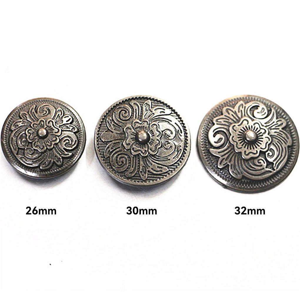 Simple Design Clothes Round Metal Button Handbag Leather Jacket Vintage Style Buttons DIY Crafting Handmade Handicraft