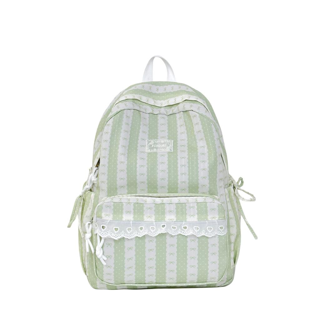 Schoolbag Gentle Fresh Color Scheme Striped Design Backpack Girl Student Party Daily Commuting Shopping Spring Outing Schoolbag