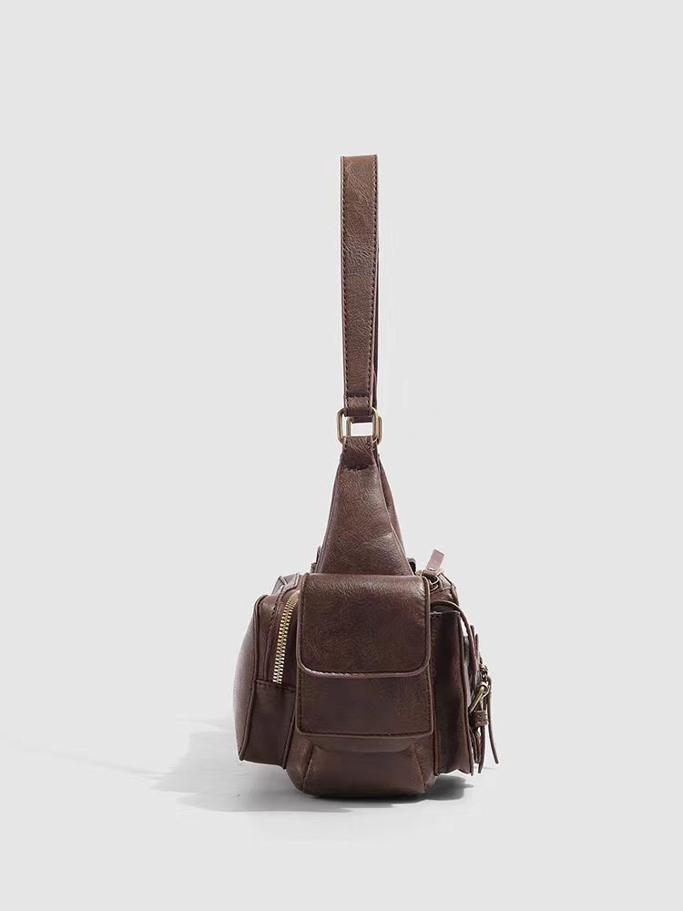 JIAERDI Retro Y2k Underarm Bag Purse Women High Street Leather Chic Brown Handbag Ladies Vintage Shoulder Bags Bolsos De Mujer
