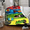 1pc Superheroes Comics Flannel Throw Blanket - HD Printed Lightweight Soft Warm All-Season Blanket for Sofa, Bed, Travel, Camping 128