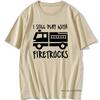 Havalı Marka İtfaiyeci İtfaiyeci Hala İtfaiye Araçları ile Oynuyorum T-Shirt Eat Sleep Fire Design T Shirt
