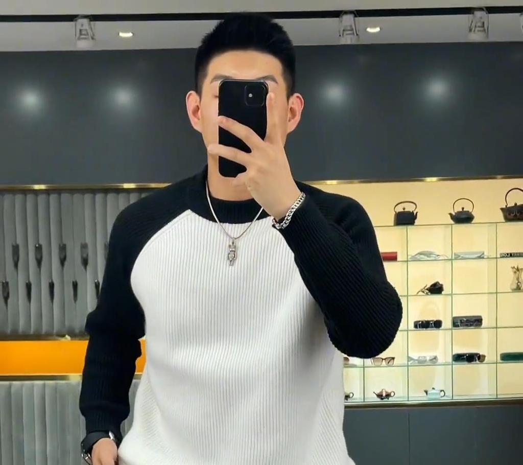 Herren Trendiger Color-Block Pullover - Herbst/Winter Freizeitmode