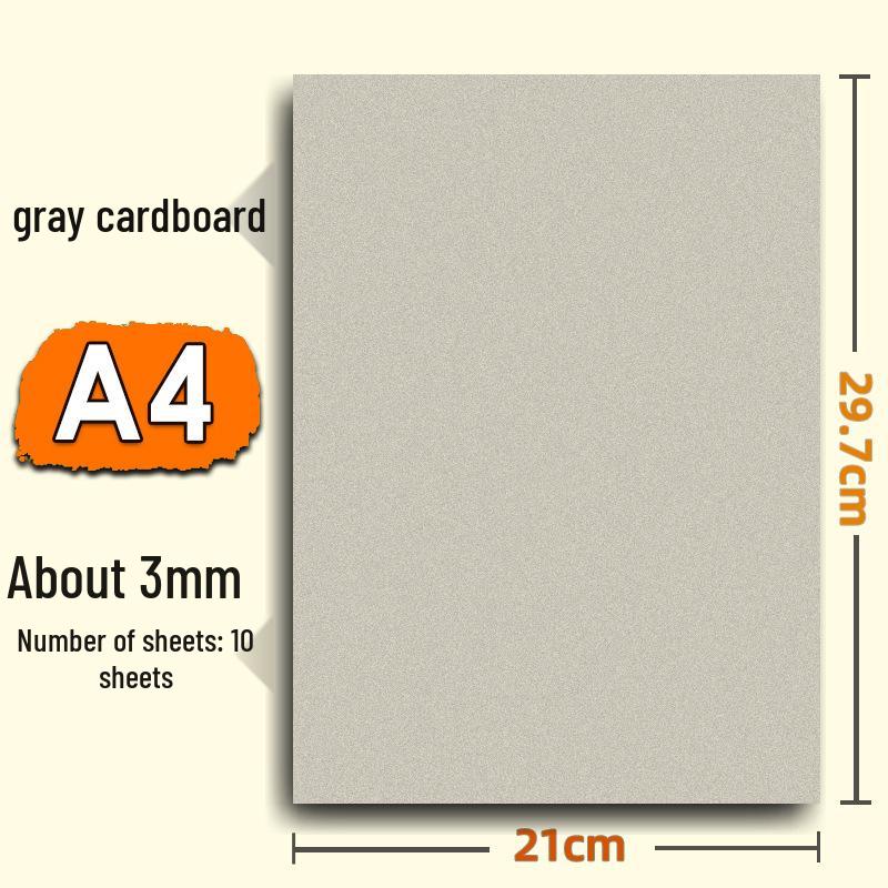 Handmade Children’s Cards: Thick White Cardstock with 4 Gray Colored Cards and Kraft Backing