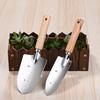 Garden Hand Trowel Heavy Duty Polished Stainless Steel Garden Shovel with Wooden Handle Digging Transplanting Shovel