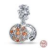copper honey Bee jar flower zircon pendant charms fit original bracelet charm bead necklace Diy female jewelry