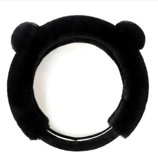 New 3Pcs Winter Plush Fur Car Steering Wheel Cover Hand Brake Handbrake Cover Gear Knob Cover Fluffy Soft Grab cute Styling