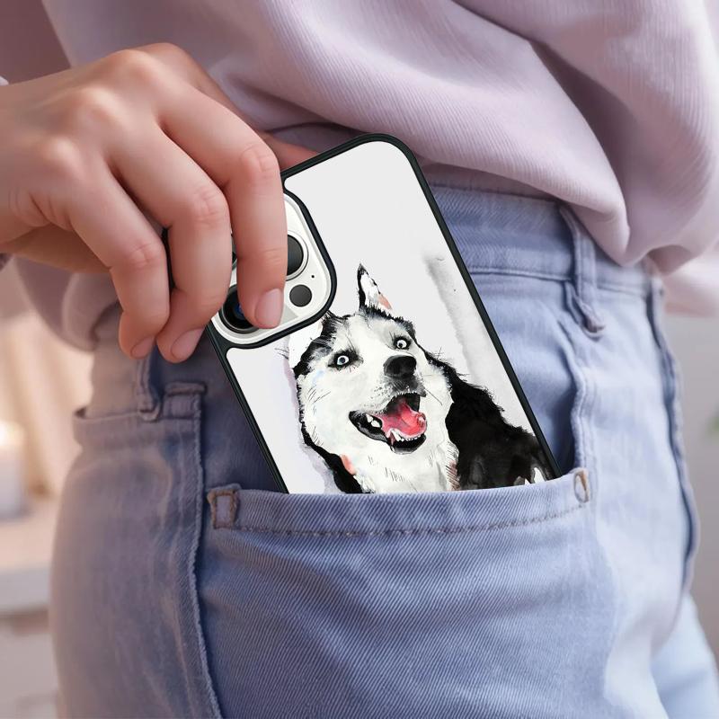 Animal Dog Husky Phone Case For iPhone 17 Air 15 16e 14 13 Pro Max Coque 12 11 Pro Max PLUS Cover