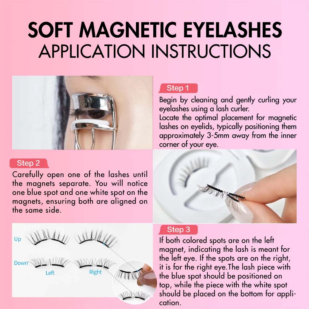 Magnetic Magnetic Eyelashes with Clip Glue Free False Eyelash Clusters Female