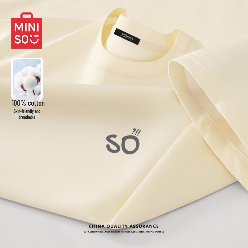 

Мужская футболка MINISO из чистого хлопка, свободного кроя, с коротким рукавом 3XL