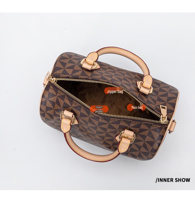 2026 Lente Trendy Eenvoudige Boston Print Kussen Handtas Crossbody voor Vrouwen