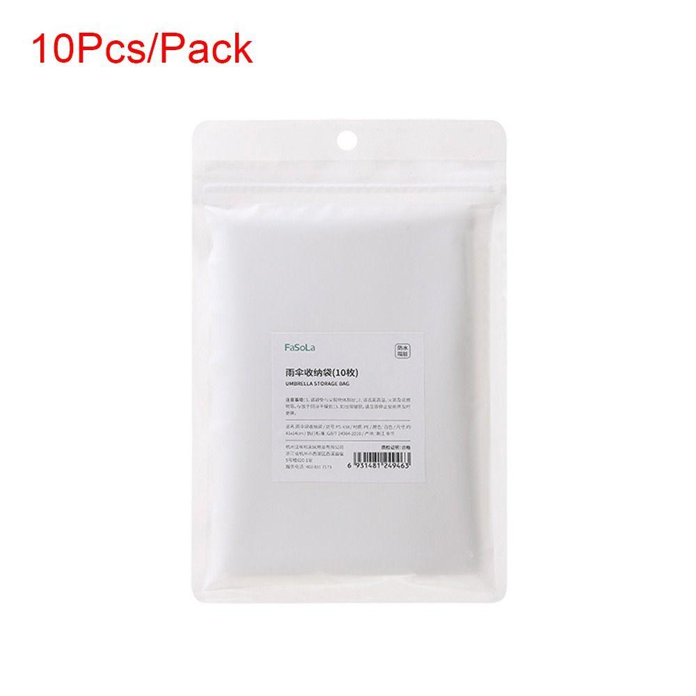 10Pcs/Pack Plastic Waterproof Handbag Waterproof Cover Bag Reusable Umbrella Storage Bag Household