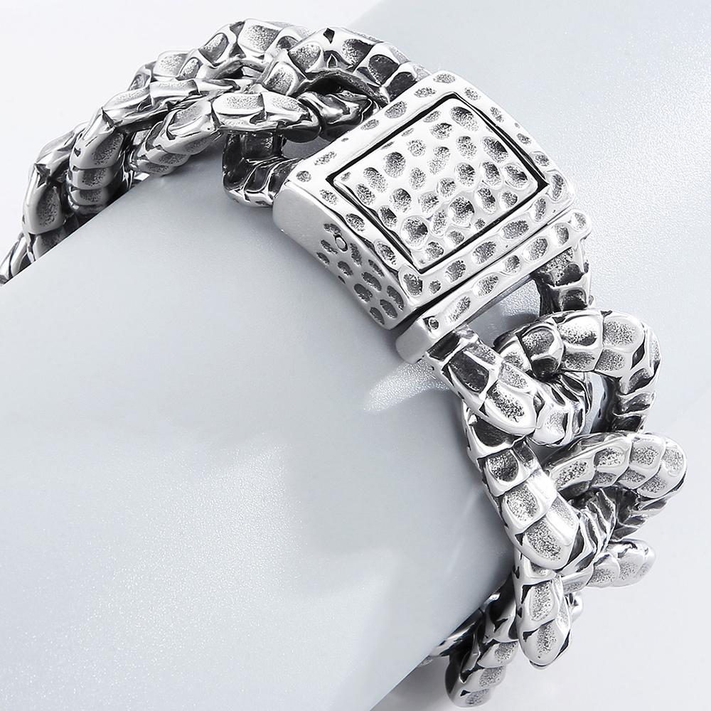Chunky 30MM Cuban Link Chain Bracelet for Man Hip Hop Stainless Steel Jewelry Durable Gifts for Men Vintage Accessory Wholesale