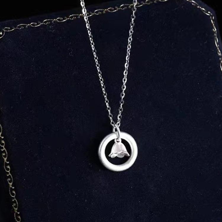 Elegant 2024 Lily Flower Pendant Necklace - 925 Sterling Silver Clavicle Chain for Women