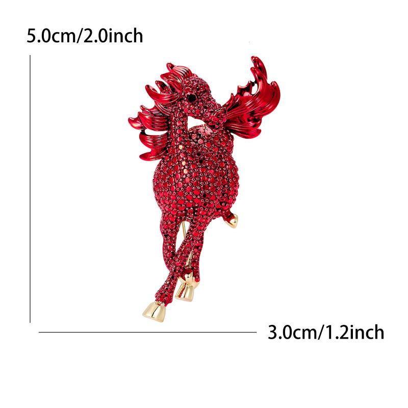 Modische Pferde Broschen für Damen Unisex Persönlichkeit Tierkreiszeichen Pins Event Party Neujahrsgeschenke Schmuck Dekoration Zubehör