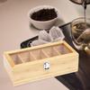 Tea Bags Box with Clear Window Portable Durability Premium Compartments Holder for Desktop