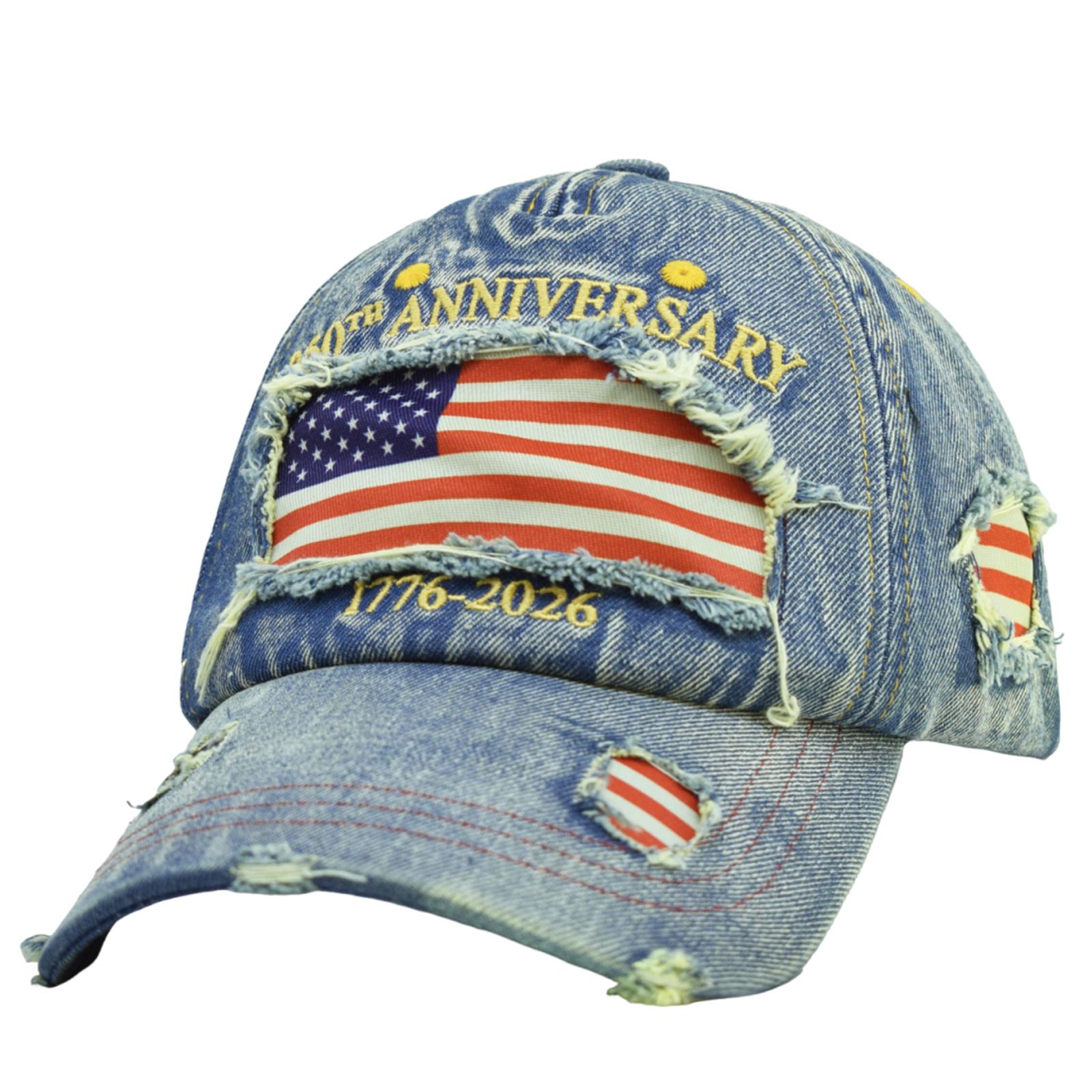 

New Embroidered American Independence Day Sunshade Baseball Cap Outdoor Hat 0th Anniversary One Size синий