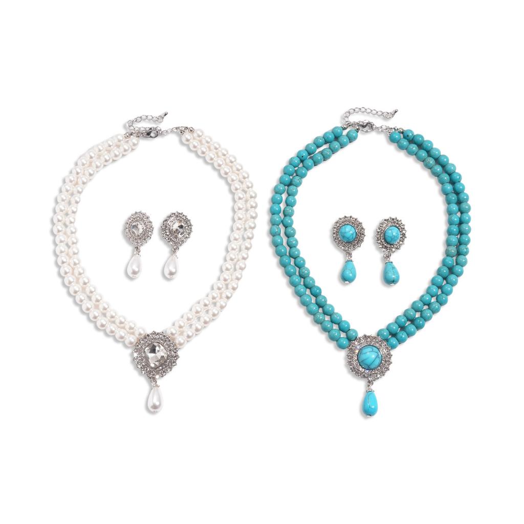 Elegant Summer Exaggerated Versatile Women'S Jewelry Necklace And Earring Set