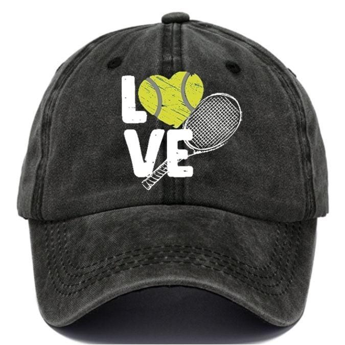 Men's and women's love printed retro baseball cap, old washed sunshade sunscreen adjustable cap