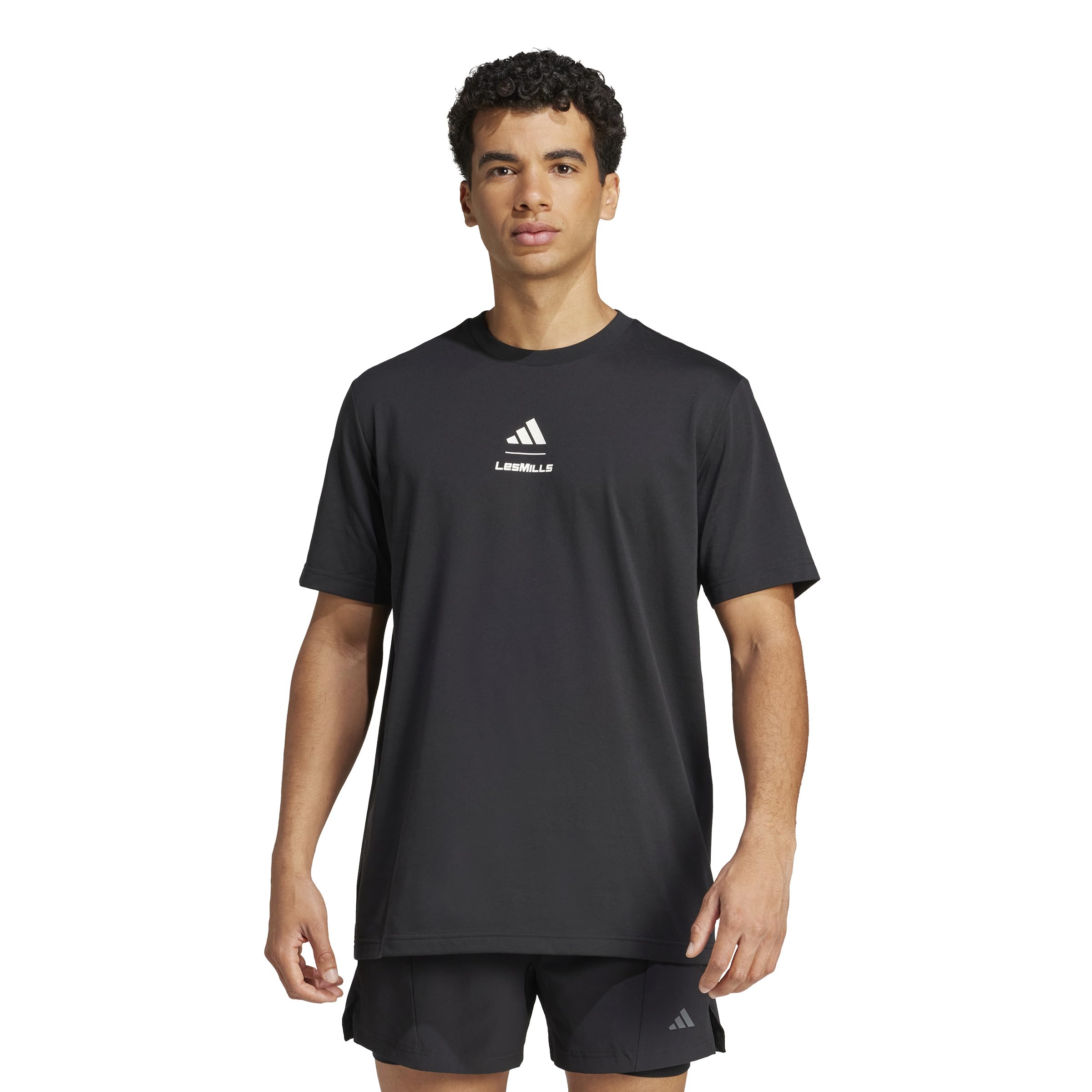 

Мужская футболка Adidas с коротким рукавом LESMILLS Graphic DJ607 черная (JW3871)