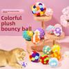 Colorful Plush Bell Ball Cat Toy - Fun and Scratchable Plush Balls for Solo Play with Cats.