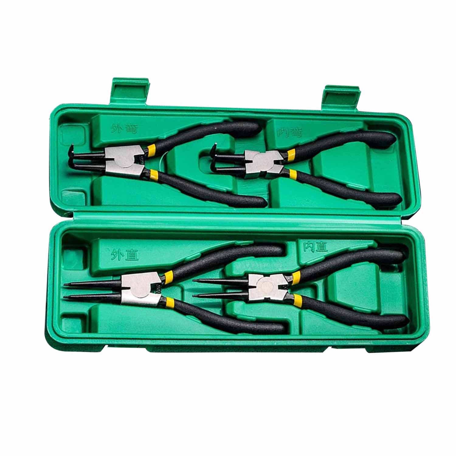 4pcs Circlip Plier Set 7 Long Nose Plier Staight Bent Plier Inner Outer Staight Bent Plier Retaining Snap Ring Remover Tool