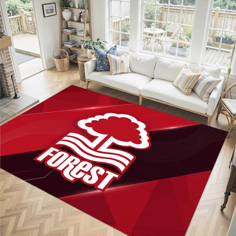 Nottingham Forest Design Kristall Samt Teppich Gemütlich Nicht?Rutschfester Teppich mit Aufdruck für Schlafzimmer Wohnzimmer Eingang