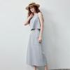 Chuyu Women's Sleeveless Faux Denim Skirt Set