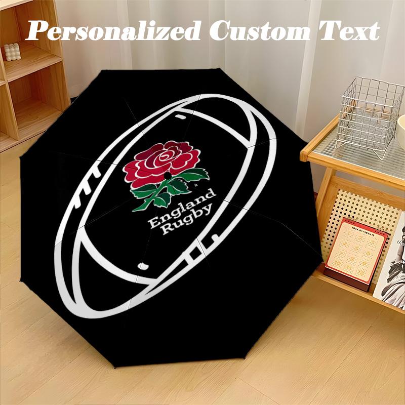 8‑Rib Automatic Umbrella, England National Team Design Foldable Umbrella for Sun Rain Protection Travel