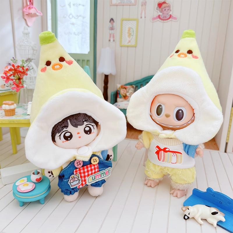 Für 17cm Labubu Hut Sit Party Macaron Outfit Puppe Eimer Fischerhut Niedliche Puppenzubehör Taiyaki Stirnband Kinder Mädchen Spielzeug