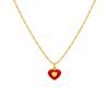Ladies Red Heart 18k Gold-plated Chain Solid Pendant Necklace Elegant Fashion Simple Factory Price In Stock Jewelry for Women