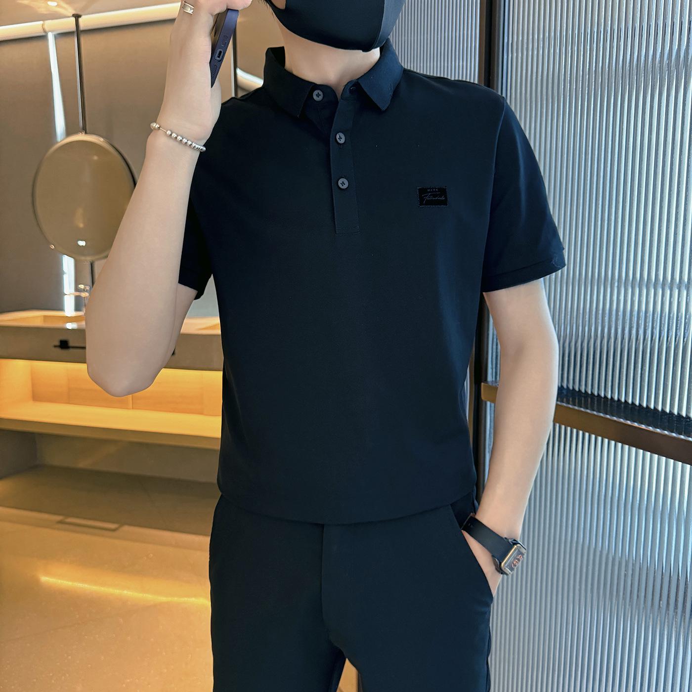 

2026 Men s Korean Style Slim Fit Polo - Summer Breathable Short Sleeve Fashion Tee 4XL
