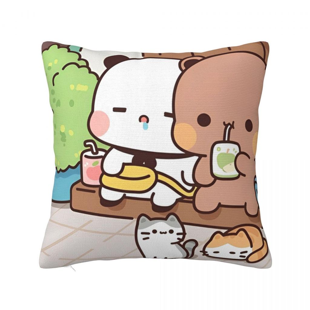 Decorative Pillowcase Bubu Dudu Bear And Panda Merch Chair Pillow Case Cover Square Multiple Sizes