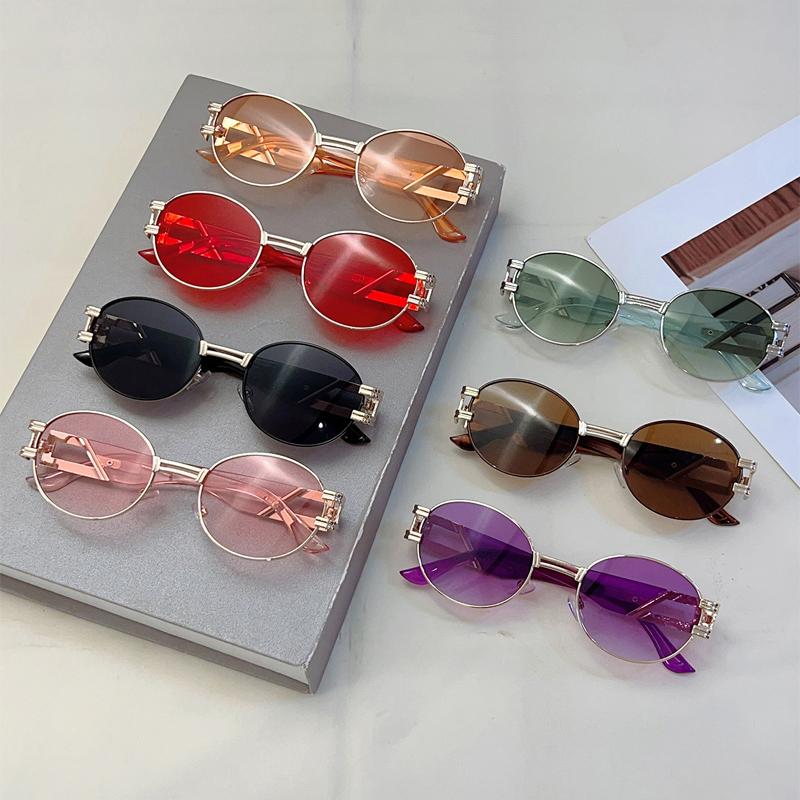 Vintege Oval Sunglasses Men New in Fashion Gradient Casual Shades Women Ins Trendy Brand Design Outdoor Decor Sun Glasses